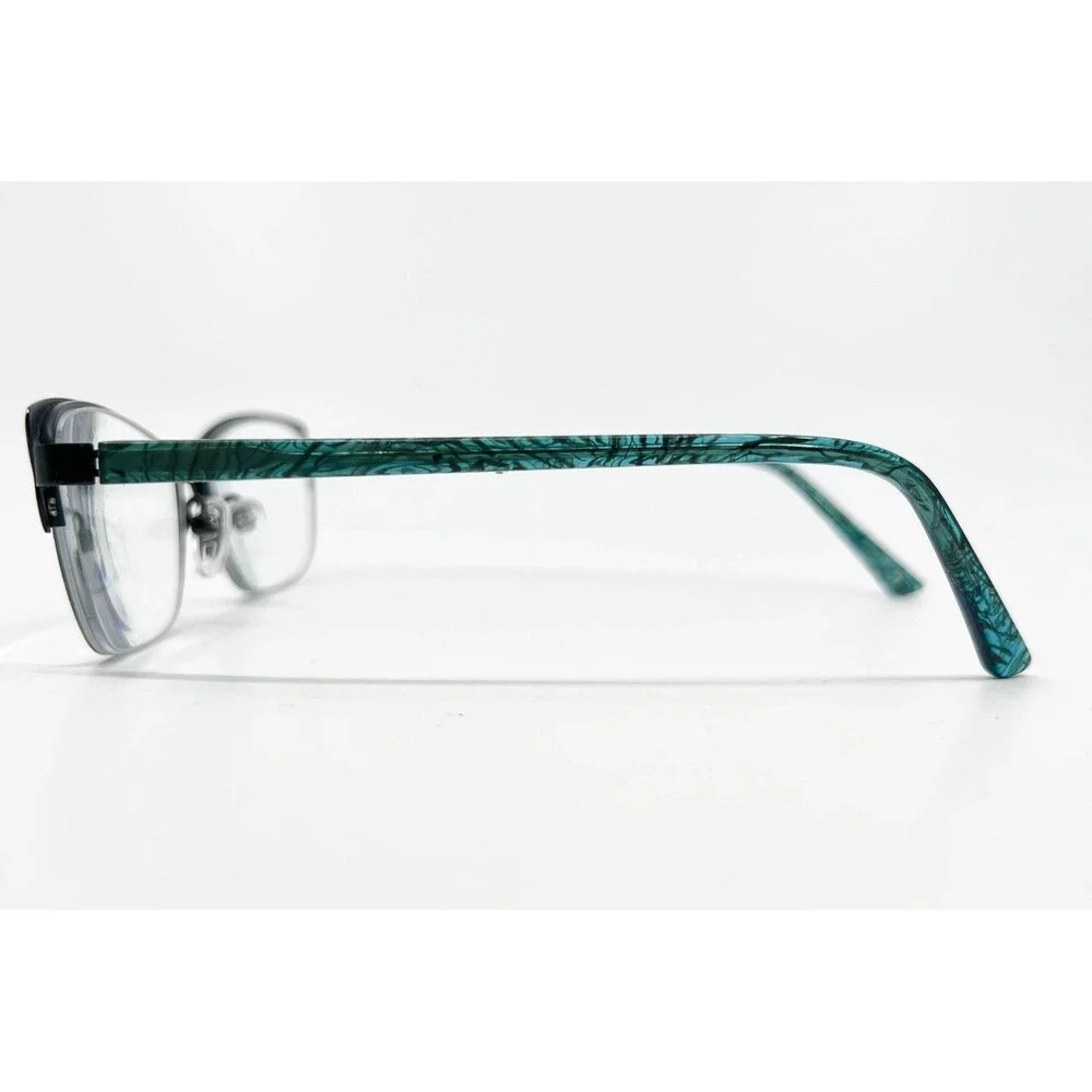 XOXO Tybee Eyeglasses Womens Black Teal Cat Eye Semi Rimless Frames 50-17-135